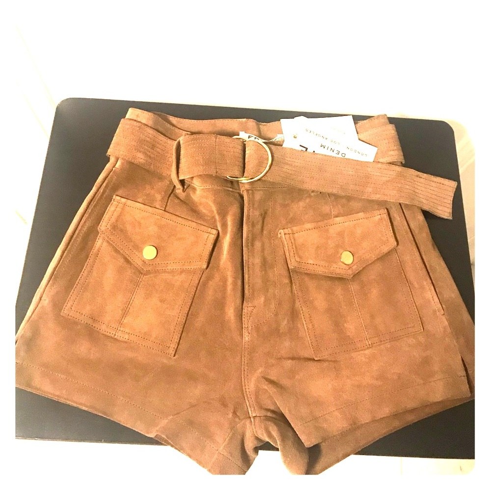 FRAME Sigaro Suede Shorts